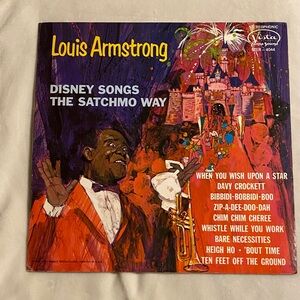 Louis Armstrong Disney Songs The Satchmo Way - Colorful Illustrated Album Cover